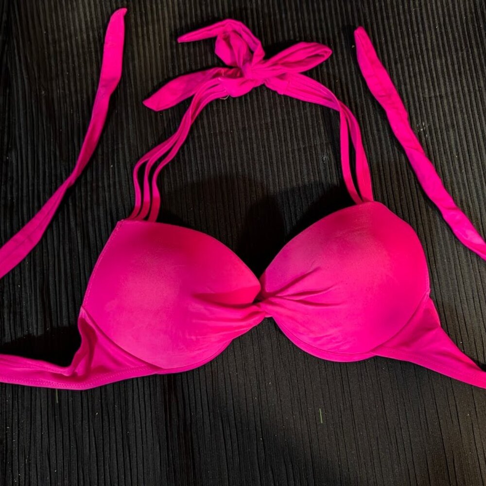 Women's Swim Top Pink Push-Up - Large